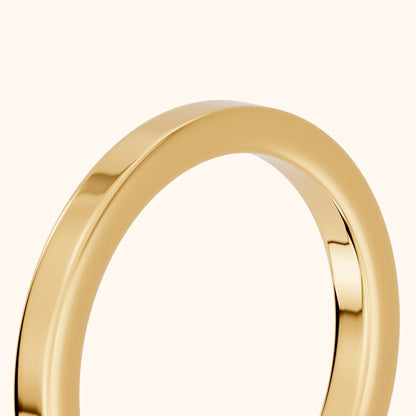 Zoya Classic Flat Wedding Band in Yellow Gold - slant-view