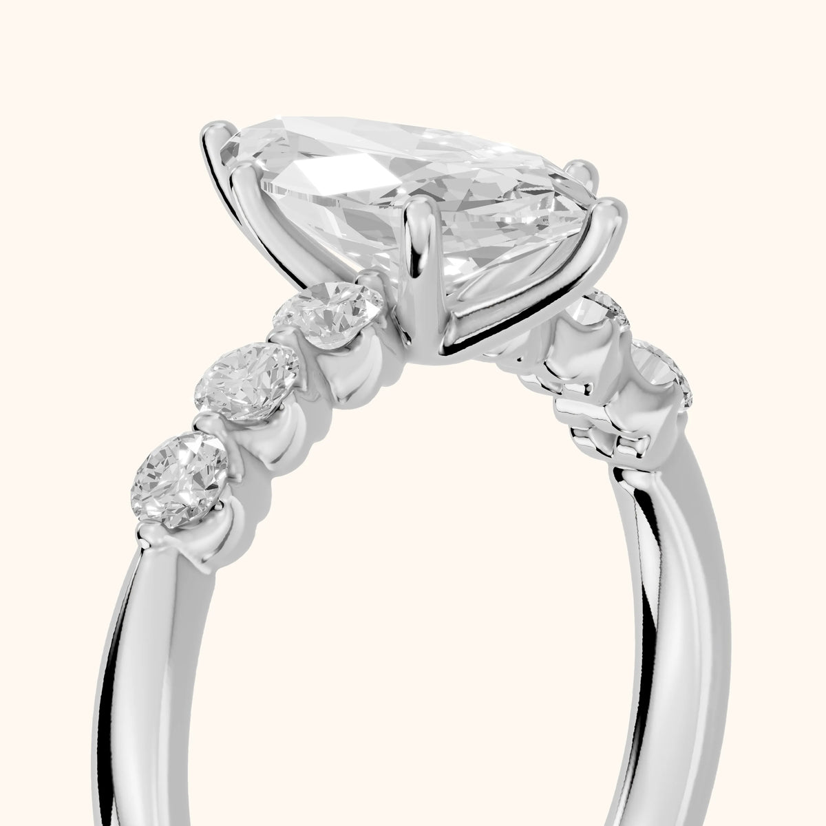 Vienna Floating Five-Stone Marquise Diamond Engagement Ring in Silver - slant-view.webp