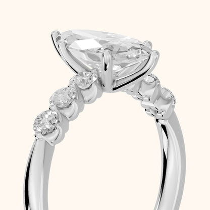 Vienna Floating Five-Stone Marquise Diamond Engagement Ring in Silver - slant-view.webp