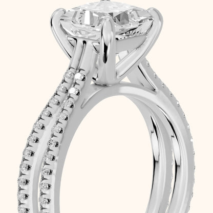 Alana Split Shank Pavé Princess Diamond Engagement Ring in Platinum - slant-view.webp