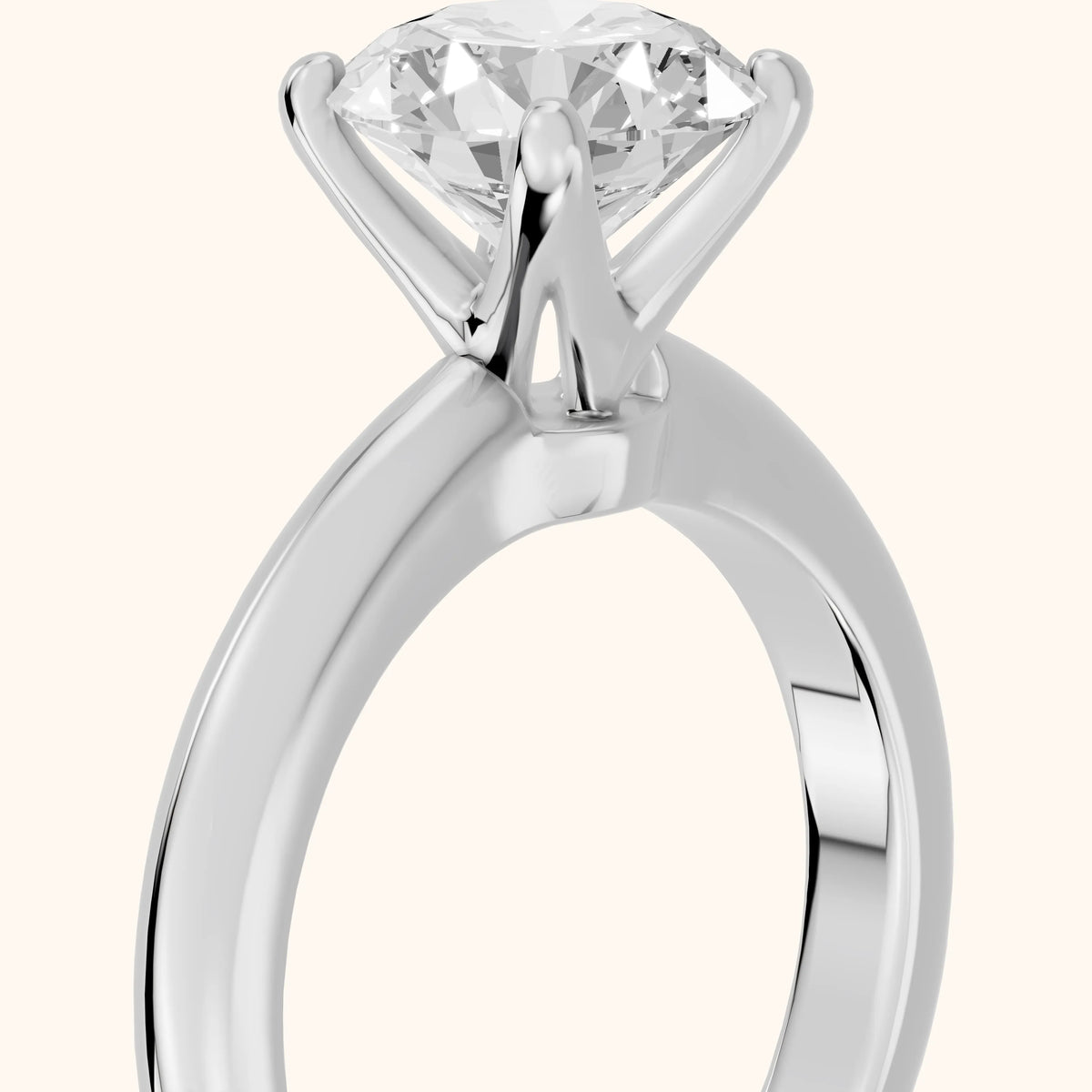 Clementine Solitaire Round Diamond Engagement Ring in White Gold - slant-view.webp