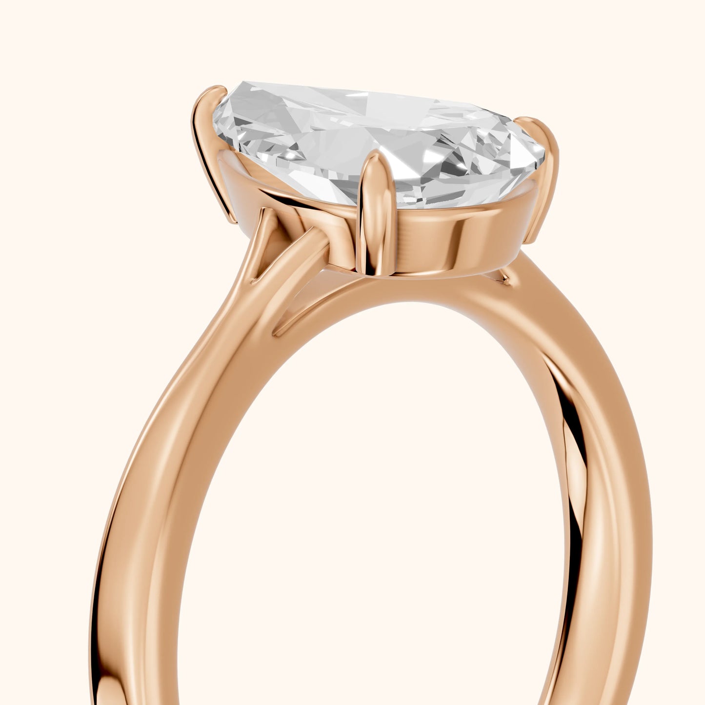 Anais Trellis Solitaire Pear Diamond Engagement Ring in Rose Gold - slant-view.webp
