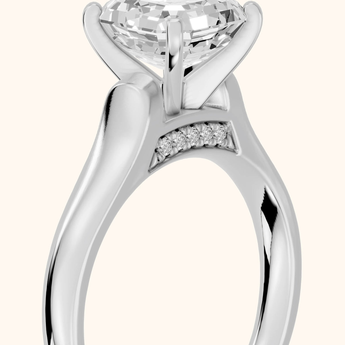 Avril Cathedral Asscher Diamond Engagement Ring in Platinum - slant-view.webp