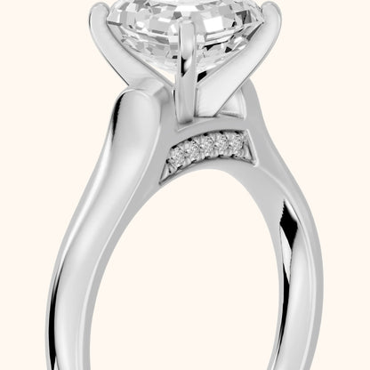 Avril Cathedral Asscher Diamond Engagement Ring in Platinum - slant-view.webp