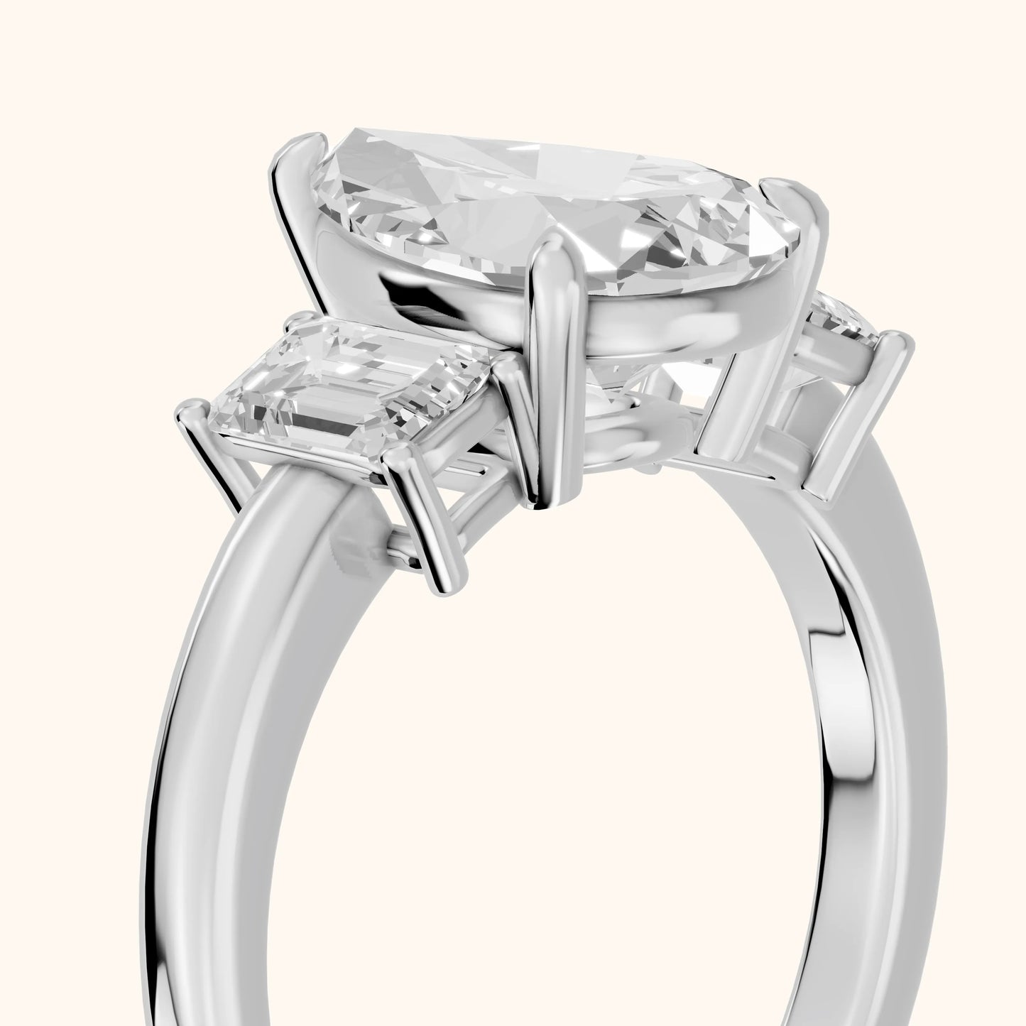 Zoe Three-Stone Pear Diamond Ring in Platinum - slant-view.webp