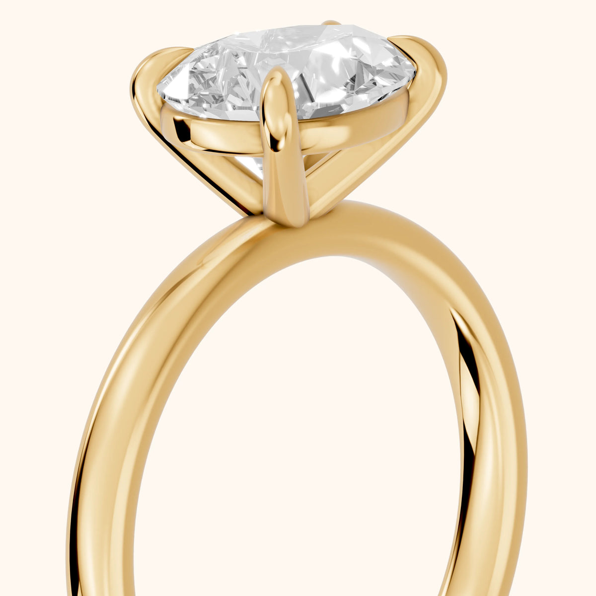 Solvang East-West Solitaire Pear Diamond Engagement Ring in Yellow Gold - slant-view.webp