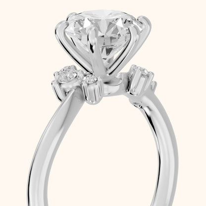 Yvette Bypass Round Diamond Engagement Ring in Platinum - slant-view.webp