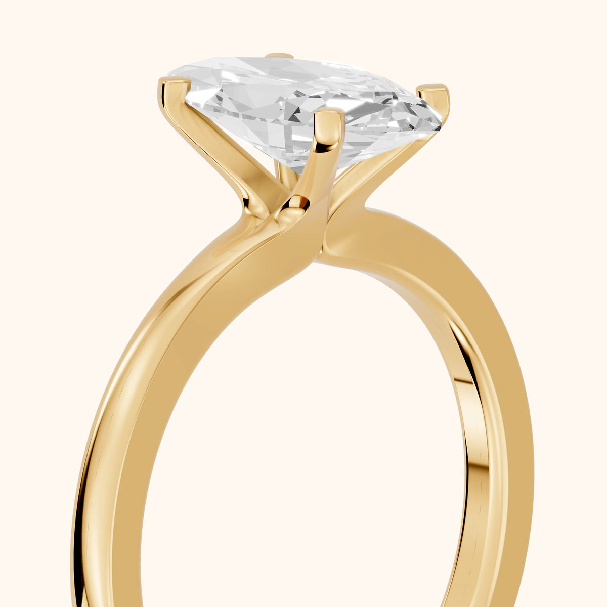Matilda Cathedral Solitaire Marquise Diamond Engagement Ring in Yellow Gold - slant-view.webp