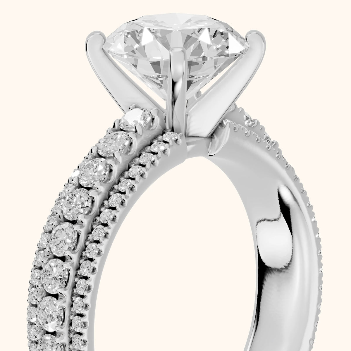 Oona Wide Band Pavé Round Diamond Engagement Ring in White Gold - slant-view.webp
