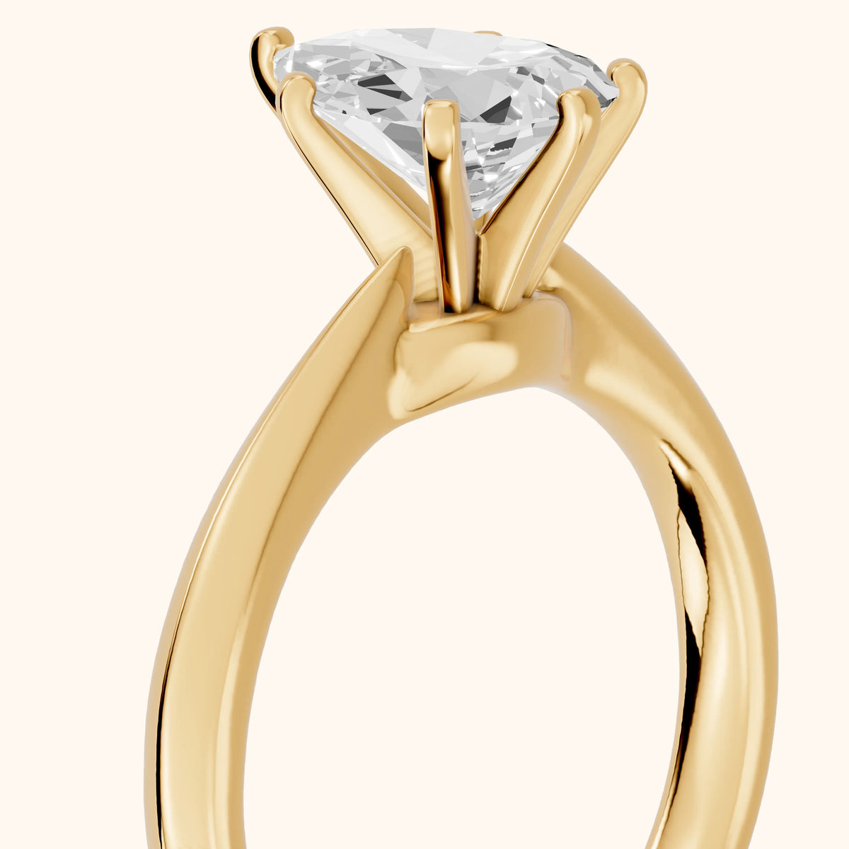 Arlette Solitaire Knife Edge Pear Diamond Engagement Ring in Yellow Gold - slant-view.webp