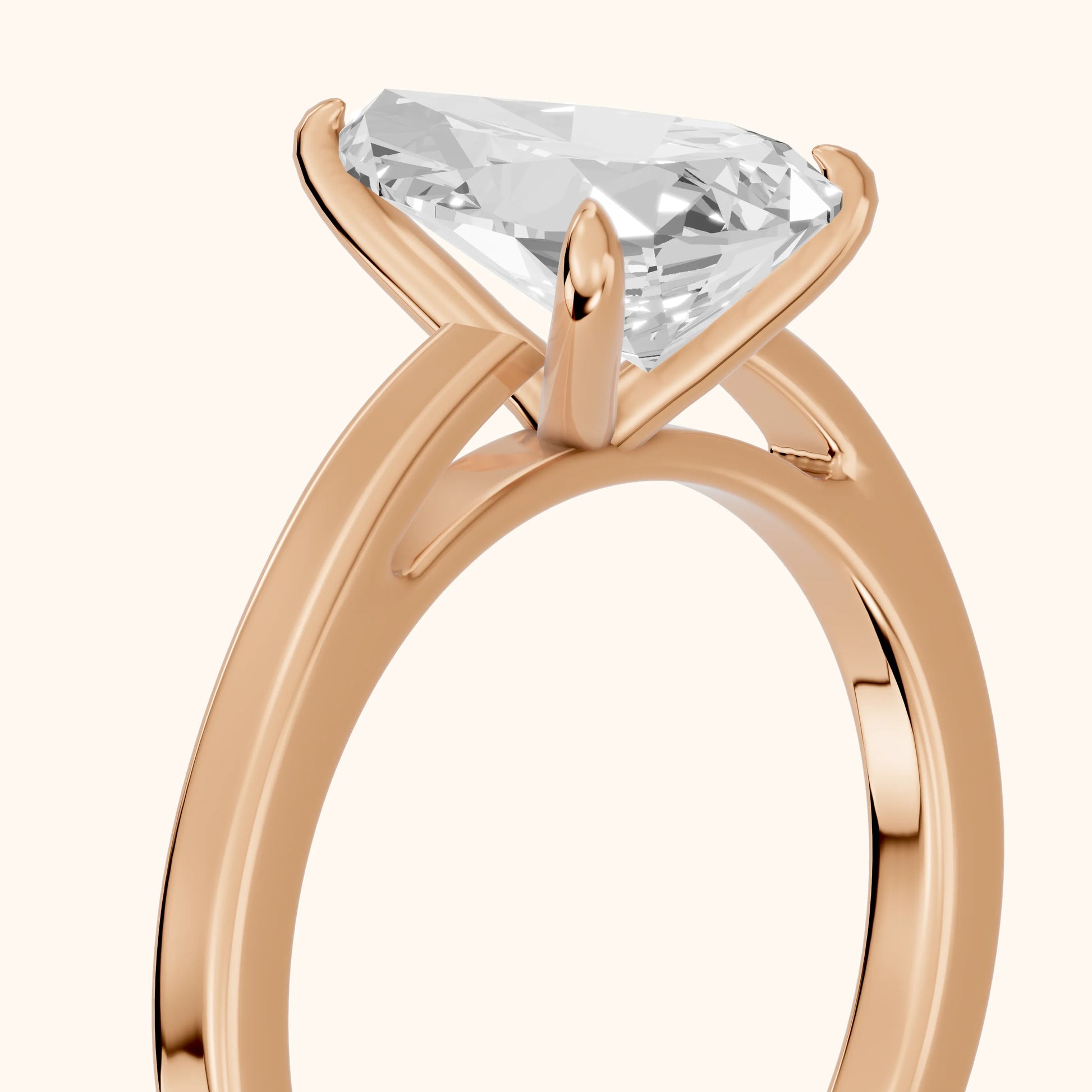 Kaia Solitaire Pear Diamond Ring in Rose Gold - slant-view.webp