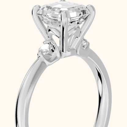 Teodora Floating Three-Stone Asscher Diamond Engagement Ring in Silver - slant-view.webp