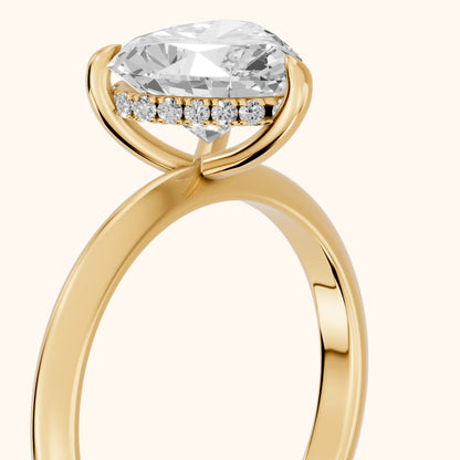 Amaya Hidden Halo Heart Diamond Ring in Yellow Gold - slant-view.webp