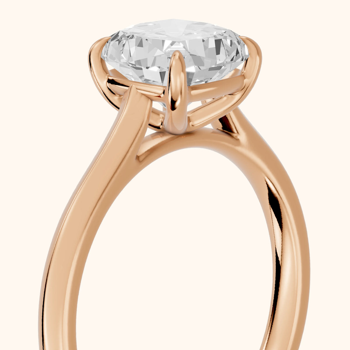 Novella East-West Solitaire Cushion Diamond Engagement Ring in Rose Gold - slant-view.webp