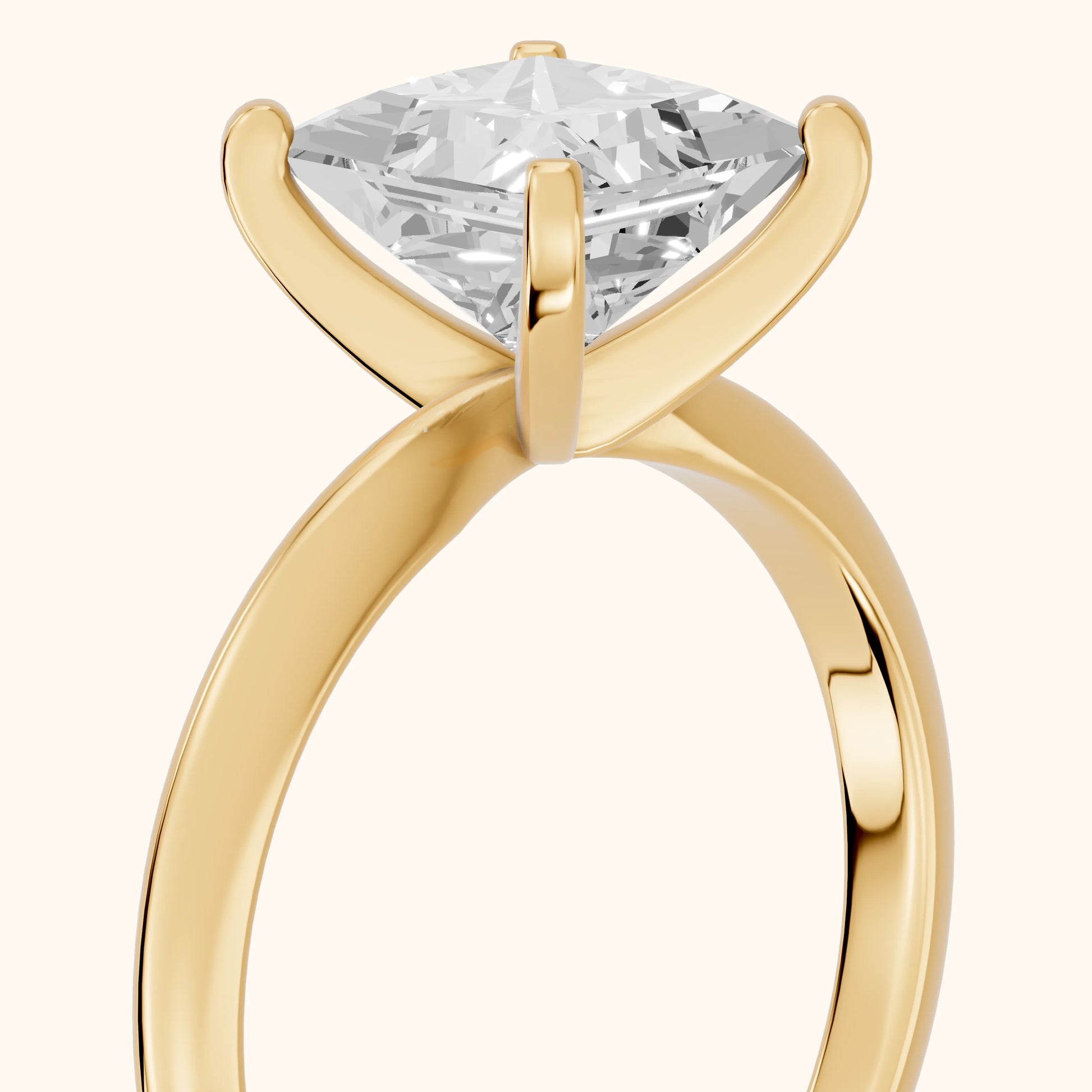 Wren Solitaire Princess Diamond Ring in Yellow Gold - slant-view.webp