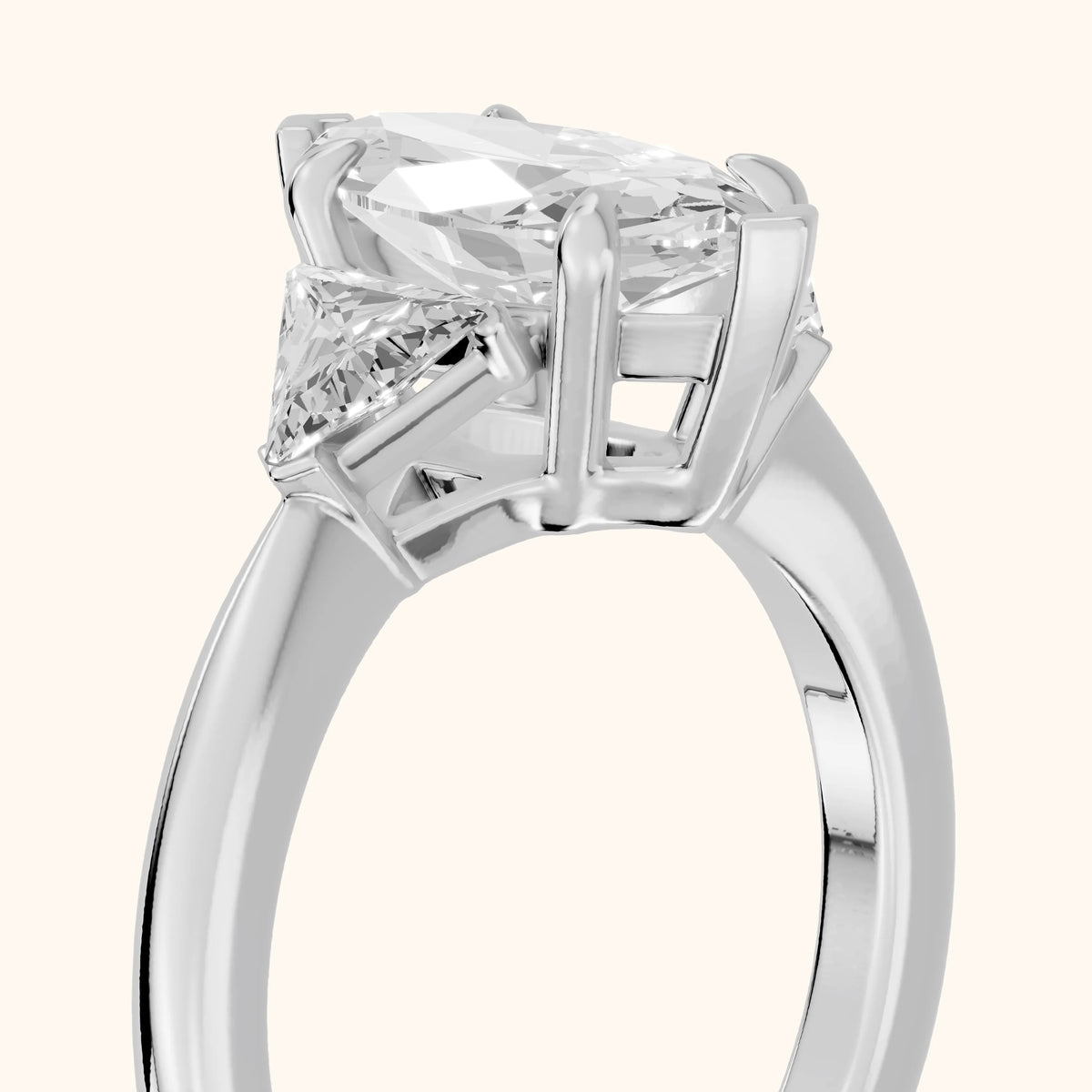 Clemency Three-Stone Cathedral Marquise Diamond Engagement Ring in Silver - slant-view.webp