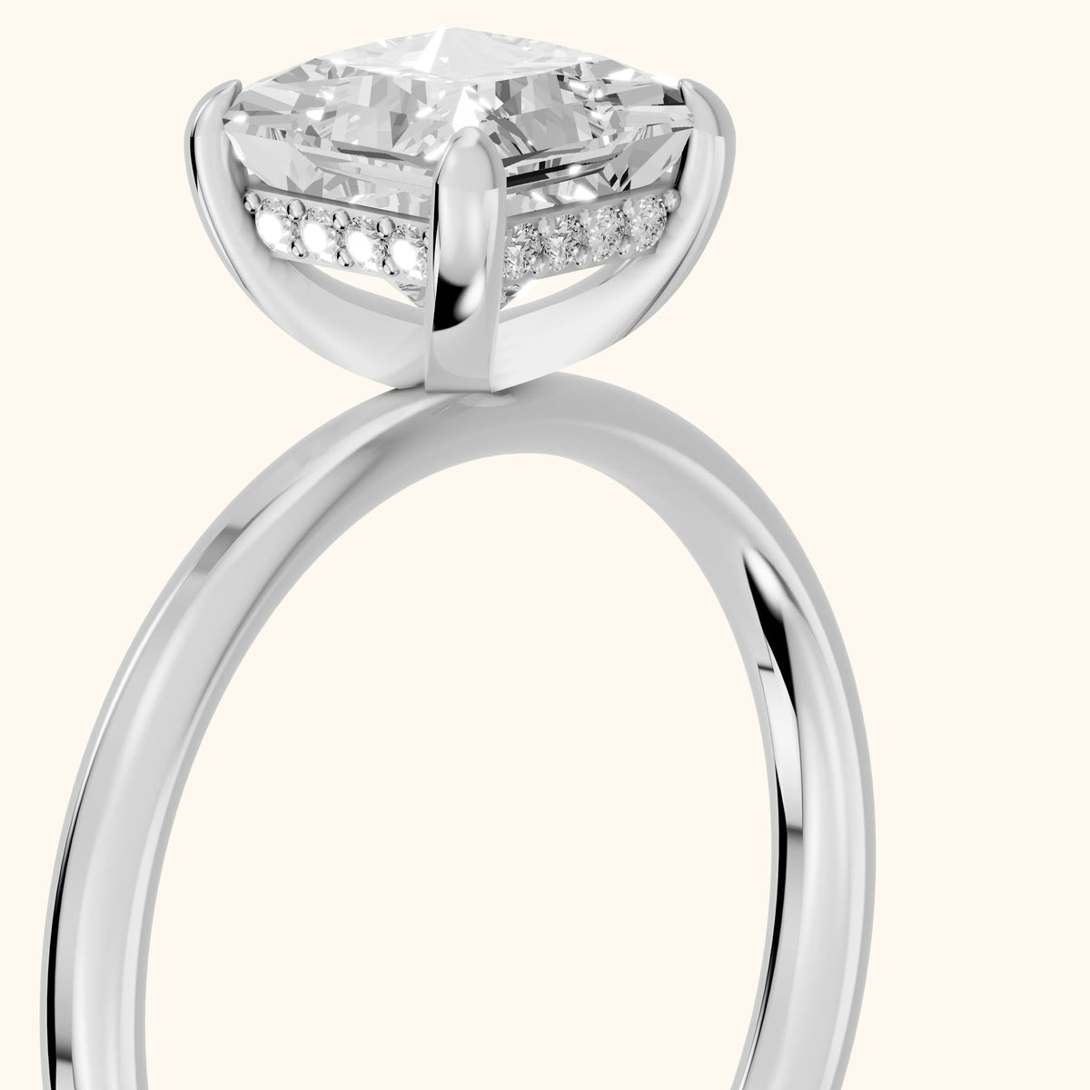 Charlotte Charm Solitaire Princess Diamond Engagement Ring in Platinum - slant-view.webp