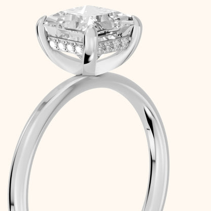 Charlotte Charm Solitaire Princess Diamond Engagement Ring in Platinum - slant-view.webp