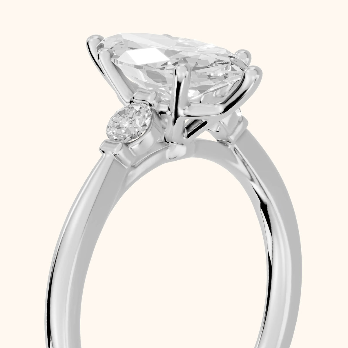 Micaela Three-Stone Marquise Diamond Engagement Ring in Silver - slant-view.webp