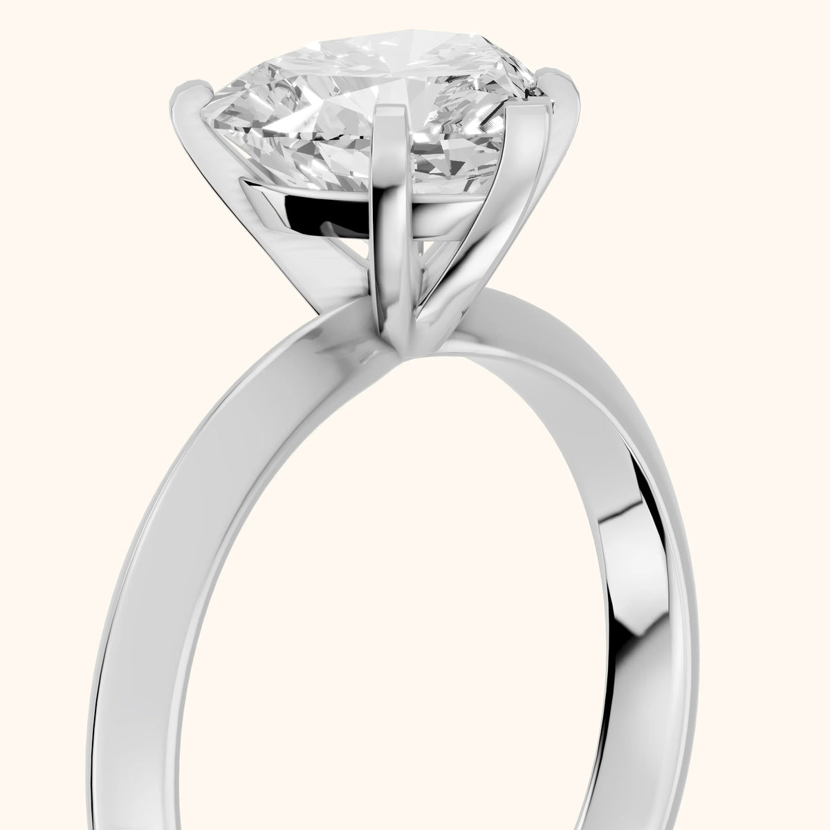 Hailey Solitaire Knife Edge Heart Diamond Engagement Ring in Platinum - slant-view.webp