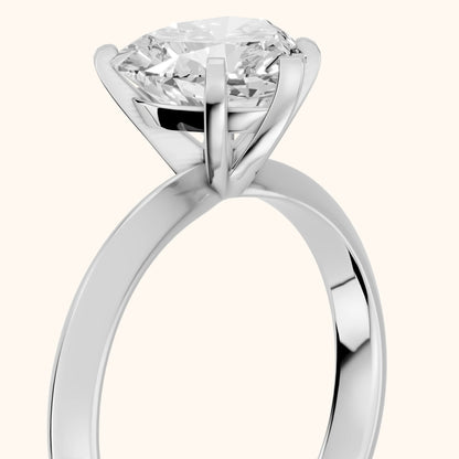 Hailey Solitaire Knife Edge Heart Diamond Engagement Ring in Platinum - slant-view.webp