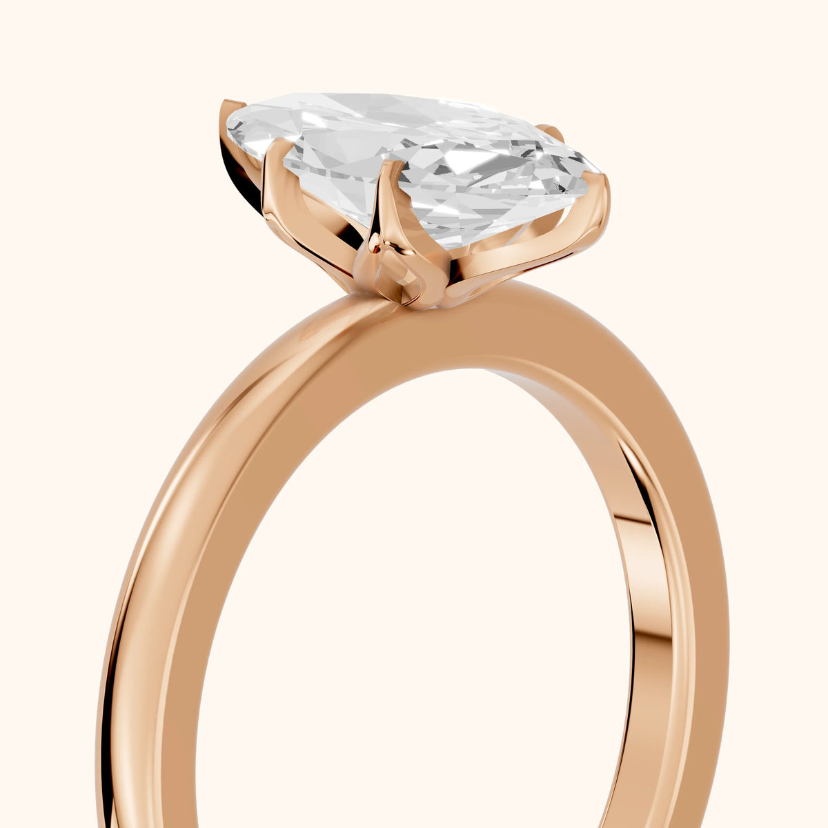 Serena Blossom Marquise Diamond Solitaire Ring in Rose Gold - slant-view.webp