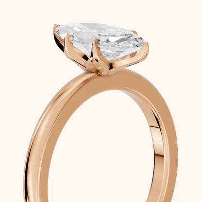Serena Blossom Marquise Diamond Solitaire Ring in Rose Gold - slant-view.webp