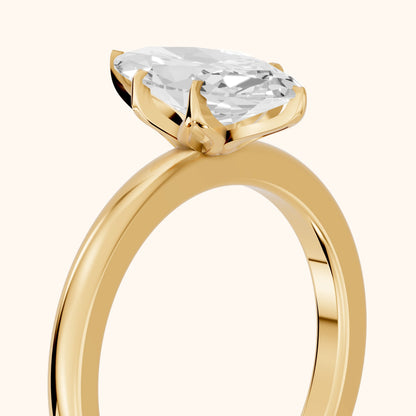 Serena Blossom Marquise Diamond Solitaire Ring in Yellow Gold - slant-view.webp