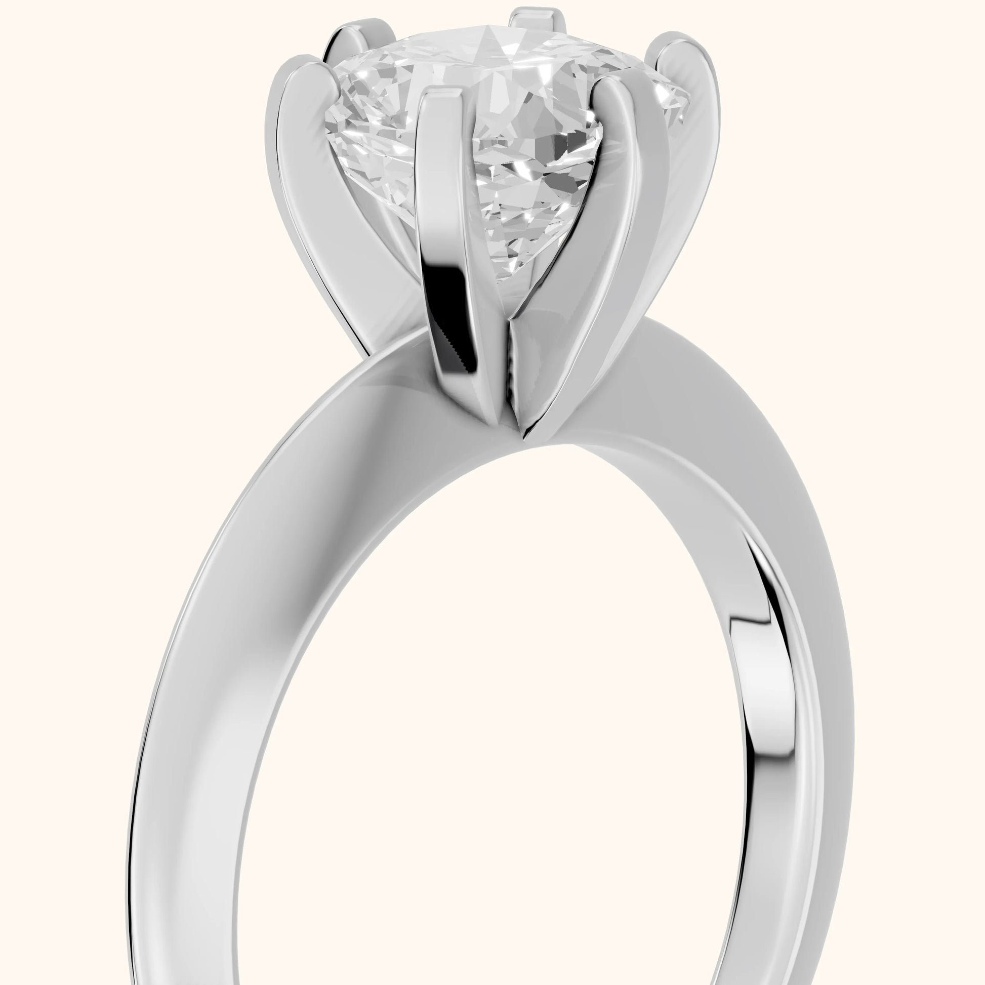 Amira Six-Prong Solitaire Cushion Diamond Engagement Ring in Platinum - slant-view.webp