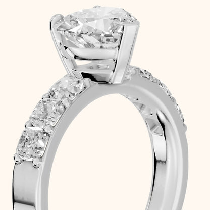 Maude Wide Band Pavé Heart Diamond Engagement Ring in White Gold - slant-view.webp