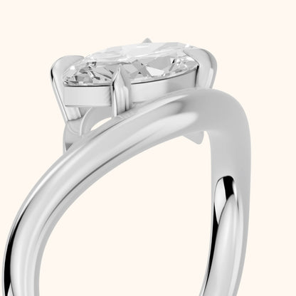 Katherine East-West Bypass Marquise Diamond Engagement Ring in Platinum - slant-view.webp
