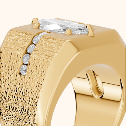 Ames Engraved Channel Set Marquise Diamond Engagement Ring in Yellow Gold - slant-view.webp
