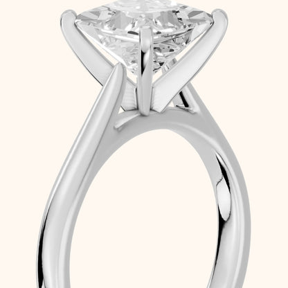 Enid Solitaire Cathedral Princess Diamond Engagement Ring in Silver - slant-view.webp