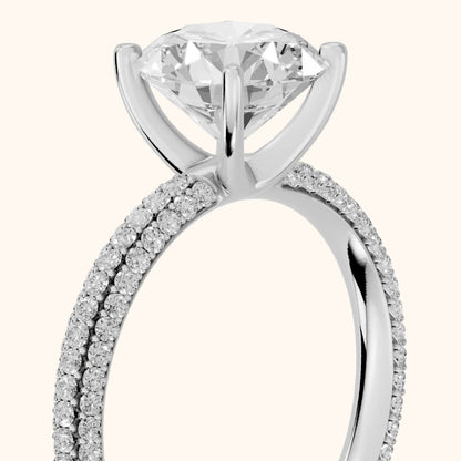 Thalia Micropavé Round Diamond Engagement Ring in Silver - slant-view.webp