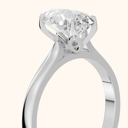 Isabella Bloom Solitaire Pear Diamond Engagement Ring in White Gold - slant-view.webp