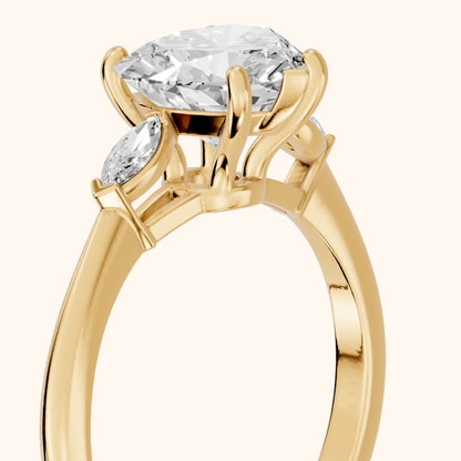 Lissa Marquise-Side Three-Stone Heart Diamond Engagement Ring in Yellow Gold - slant-view.webp