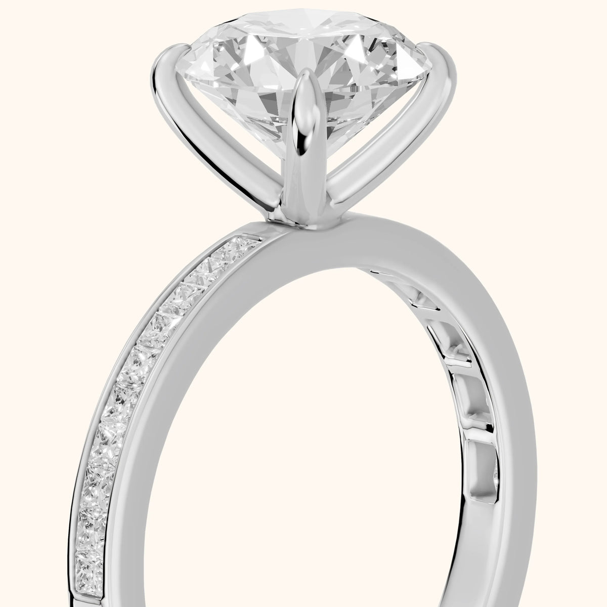 Freja Channel Set Round Diamond Engagement Ring in White Gold - slant-view.webp