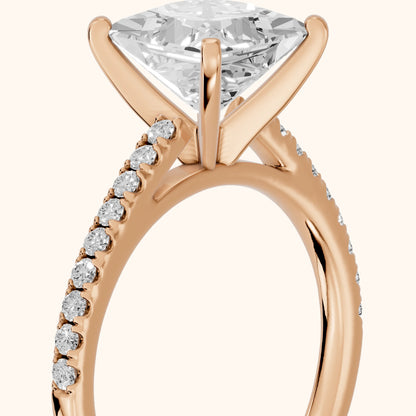 Ailsa Micropavé Princess Diamond Engagement Ring in Rose Gold - slant-view.webp
