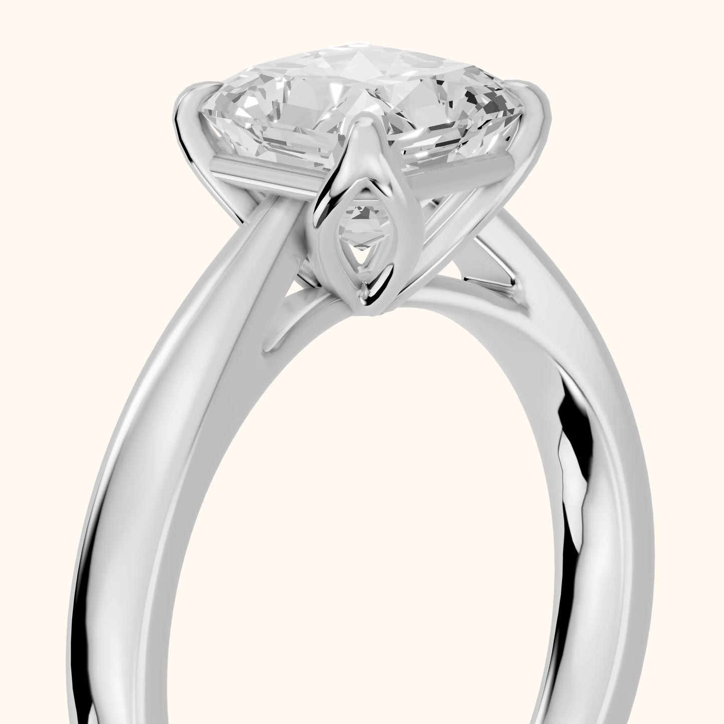 Lucia Solitaire Six-Prong Radiant Diamond Engagement Ring in Silver - slant-view.webp