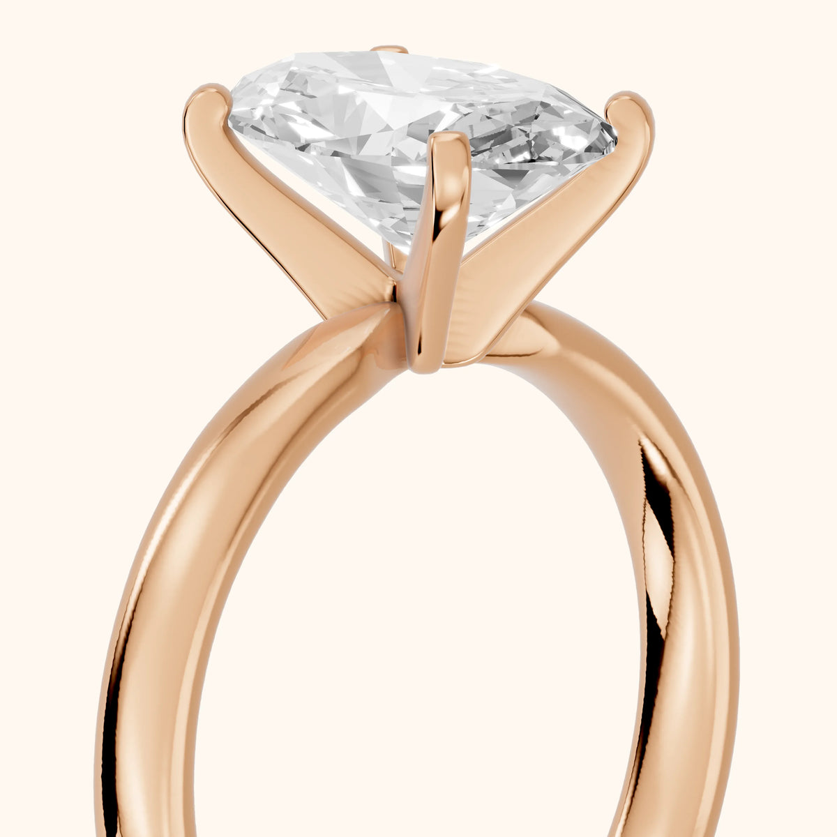 Elspeth Solitaire Oval Diamond Engagement Ring in Rose Gold - slant-view.webp
