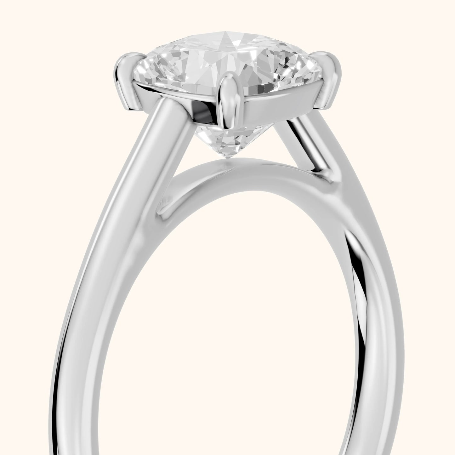 Sadie Cathedral Solitaire Cushion Diamond Ring in Platinum - slant-view.webp