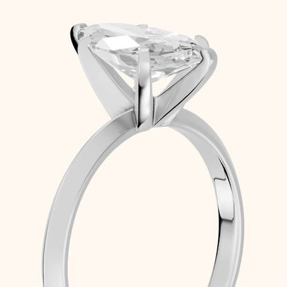 Verity Solitaire Knife Edge Marquise Diamond Engagement Ring in Silver - slant-view.webp