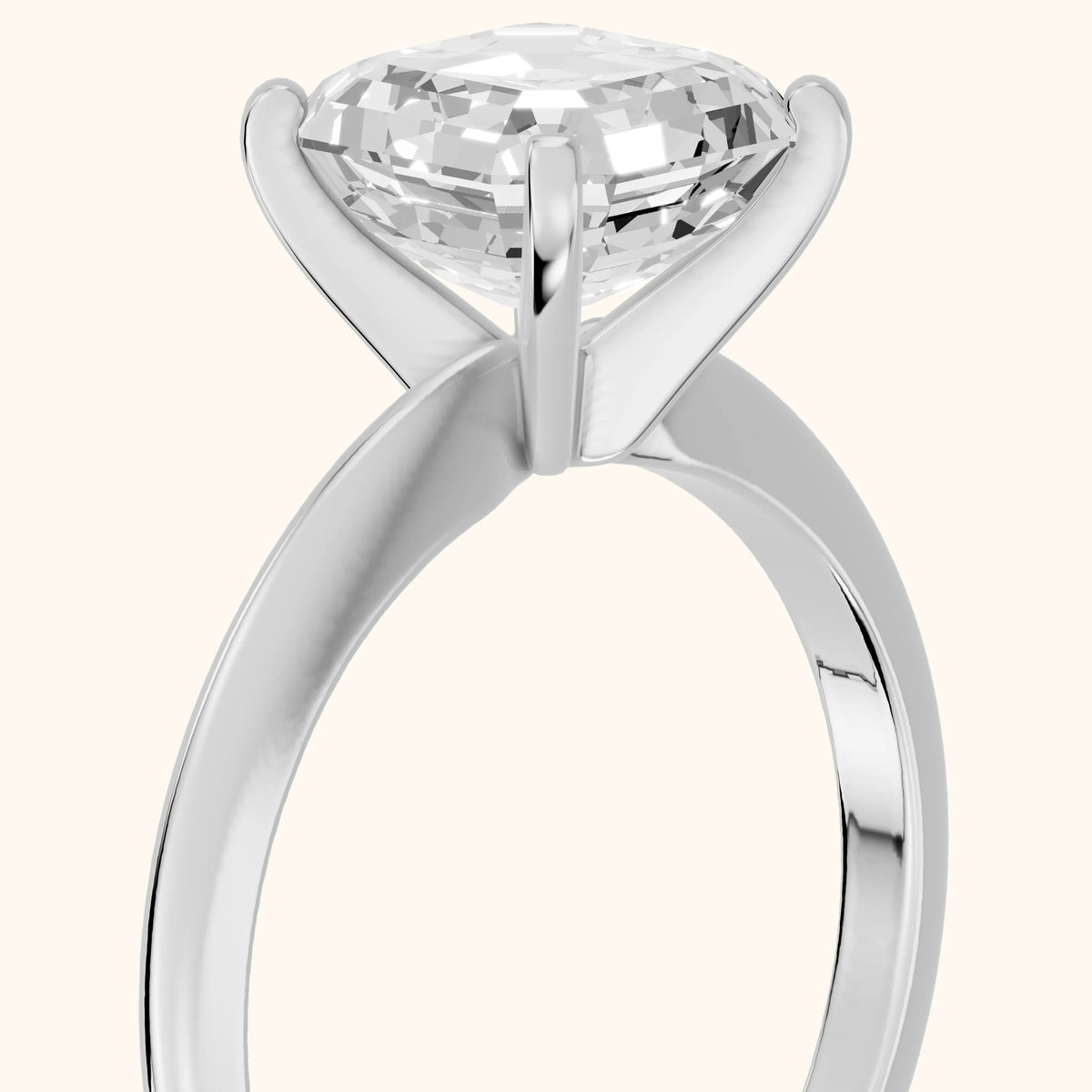 Giulia Solitaire Asscher Diamond Engagement Ring in Platinum - slant-view.webp
