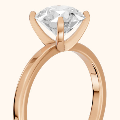 Liana Solitaire Claw Prong Round Diamond Engagement Ring in Rose Gold - slant-view.webp