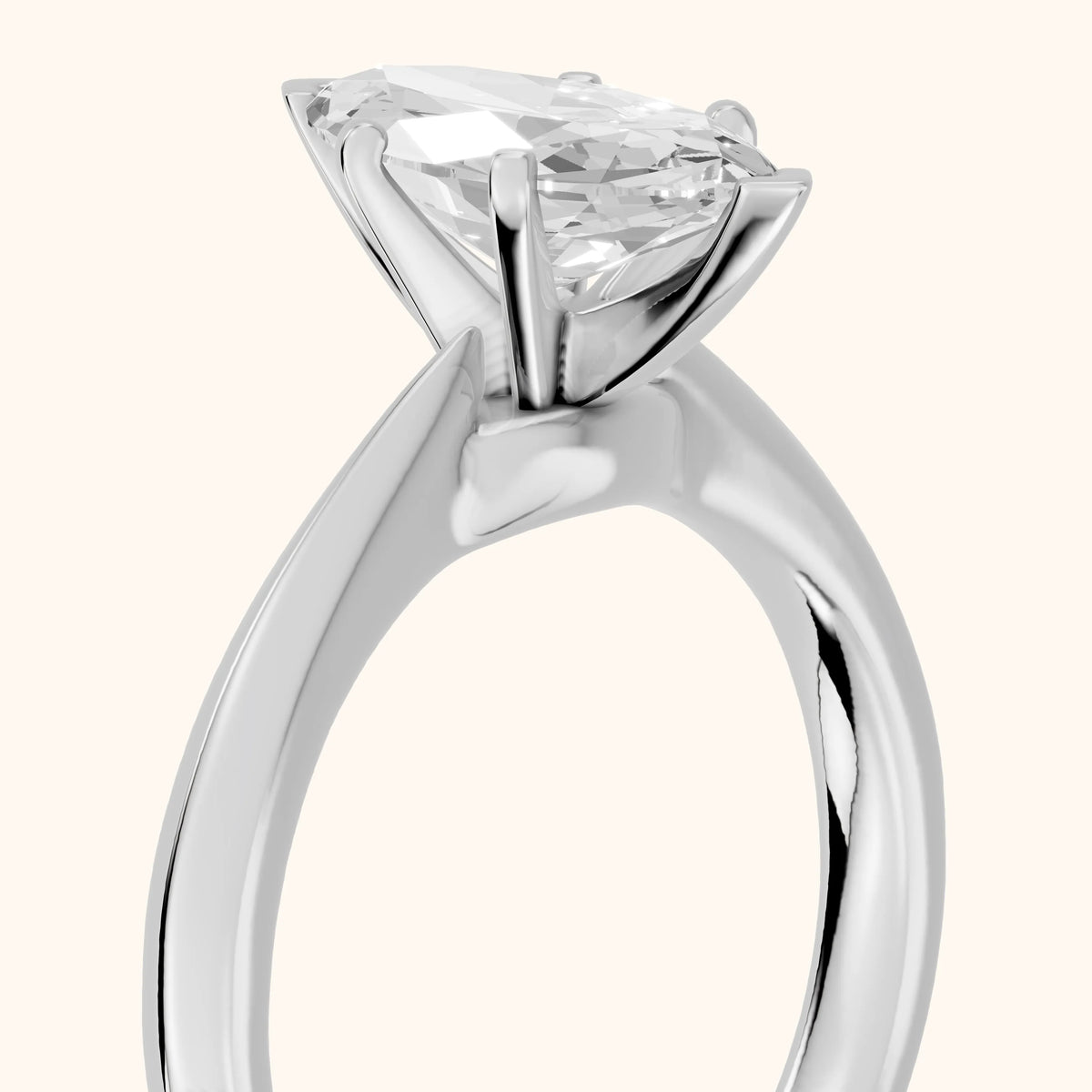 Arlette Solitaire Knife Edge Marquise Diamond Engagement Ring in Platinum - slant-view.webp
