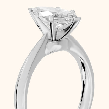 Arlette Solitaire Knife Edge Marquise Diamond Engagement Ring in Platinum - slant-view.webp