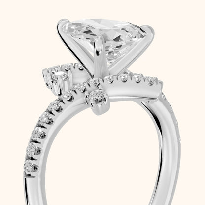 Agnes Bypass Pavé Pear Diamond Engagement Ring in Platinum - slant-view.webp