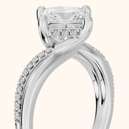 Selina Hidden Halo Bypass Princess Diamond Engagement Ring in Platinum - slant-view.webp