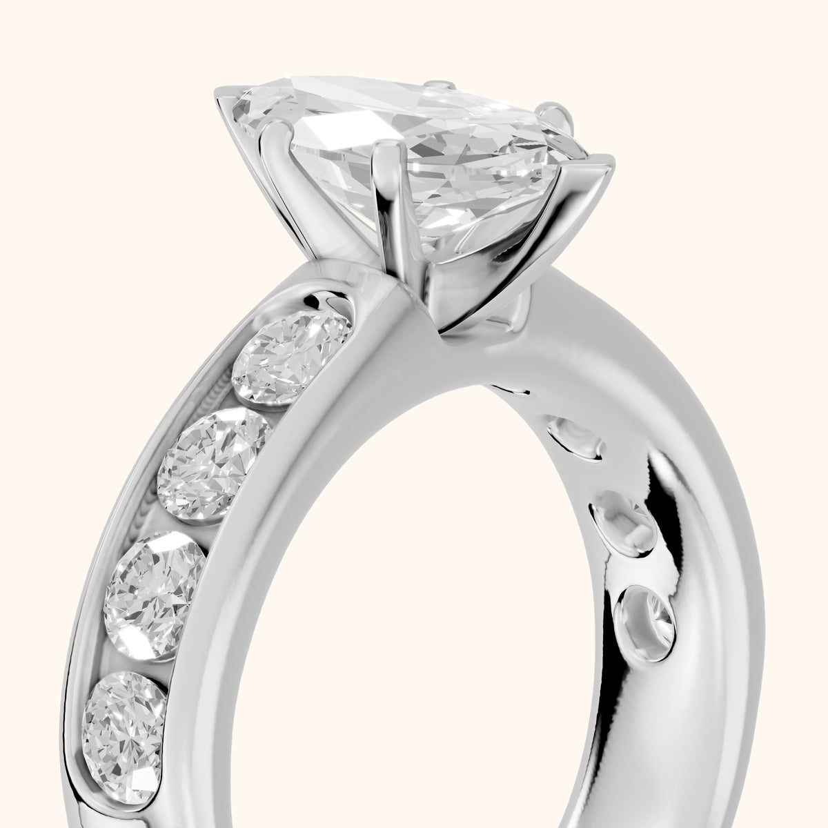 Sedona Wide Band Channel Set Marquise Diamond Engagement Ring in Silver - slant-view.webp