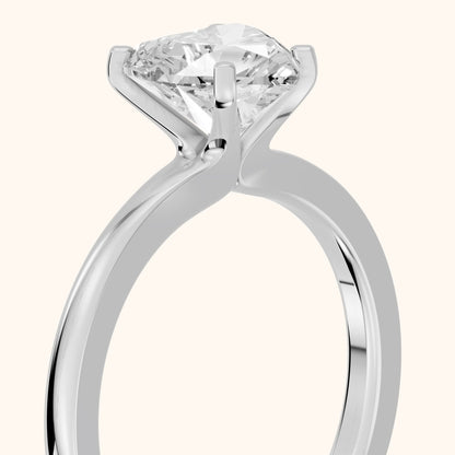 Matilda Cathedral Solitaire Heart Diamond Engagement Ring in Platinum - slant-view.webp